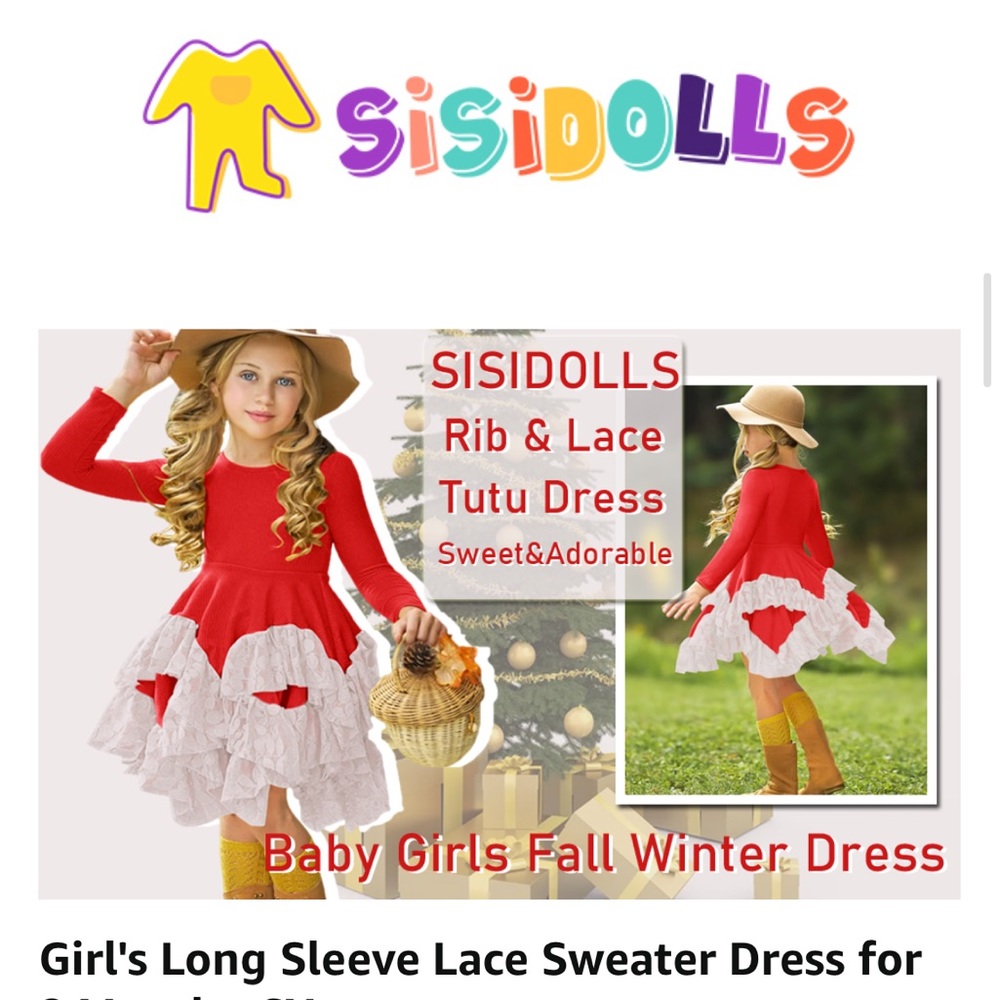 New Sisi Dolls girls long sleeve dress